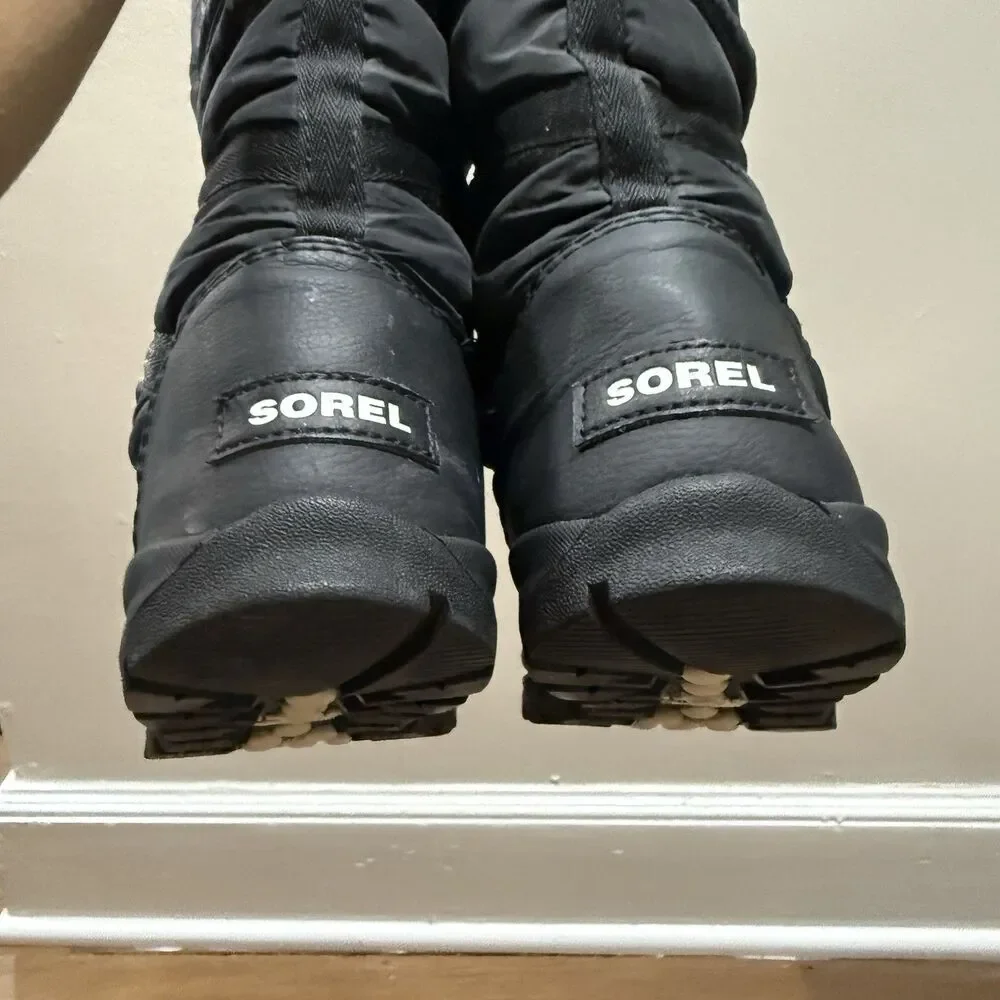 Sorel Whitney Tall Lace 2 Waterproof Cozy Black Winter Snow Boots Women Sz 7.5
